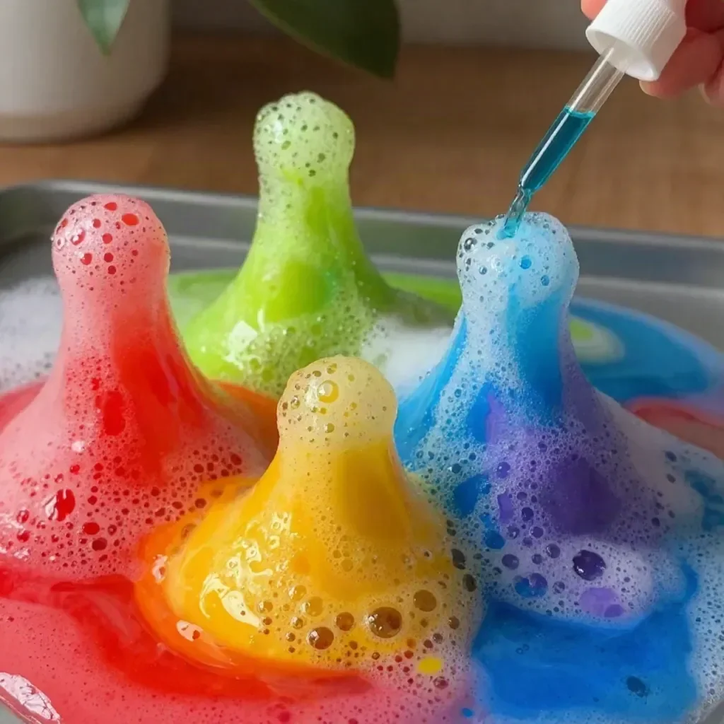 Baking Soda and Vinegar fireworks demonstration in a science experiment