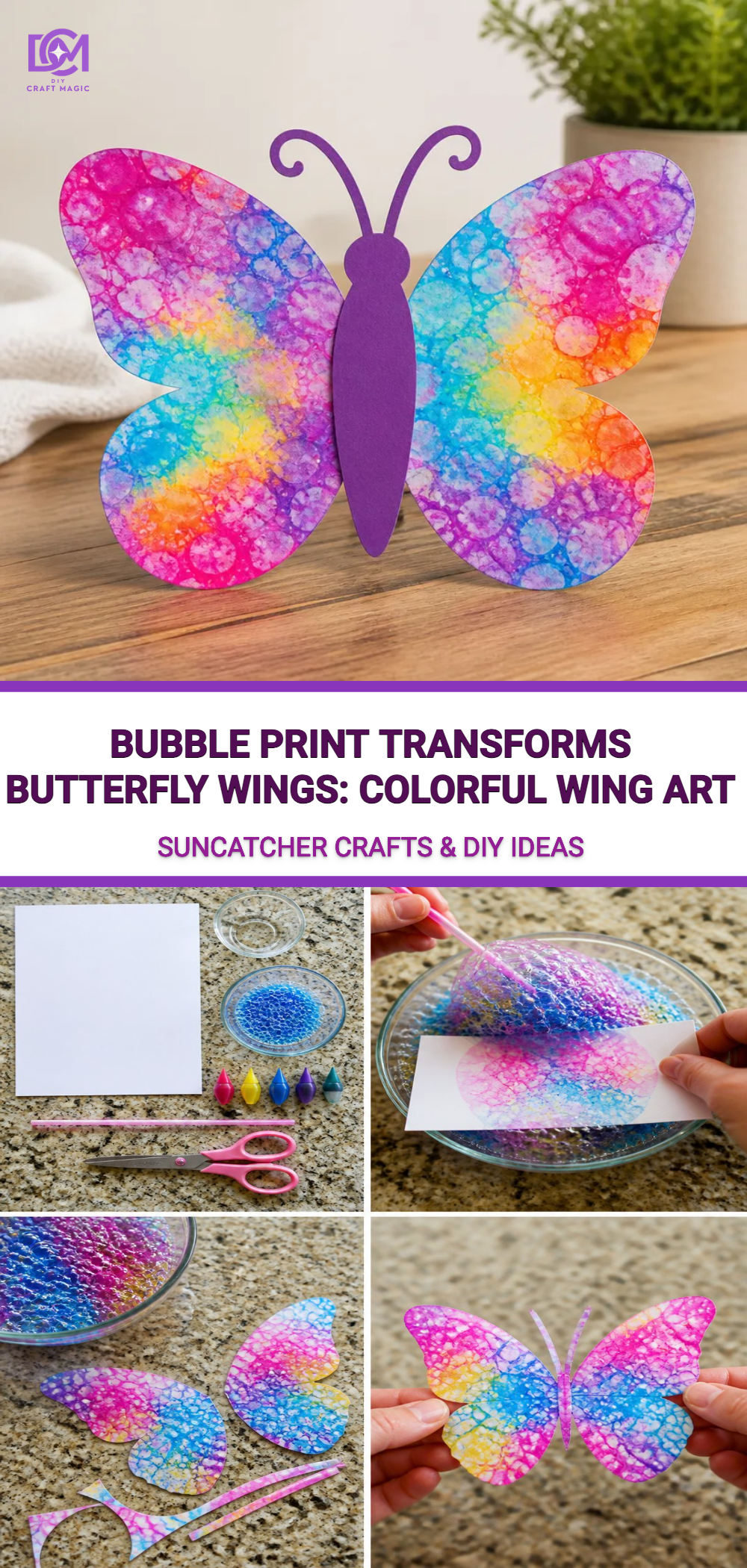 Bubble Print Transforms Butterfly Wings: Colorful Wing Art