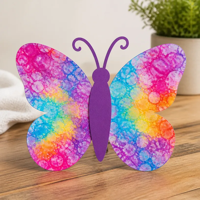 Bubble Print Transforms Butterfly Wings: Colorful Wing Art