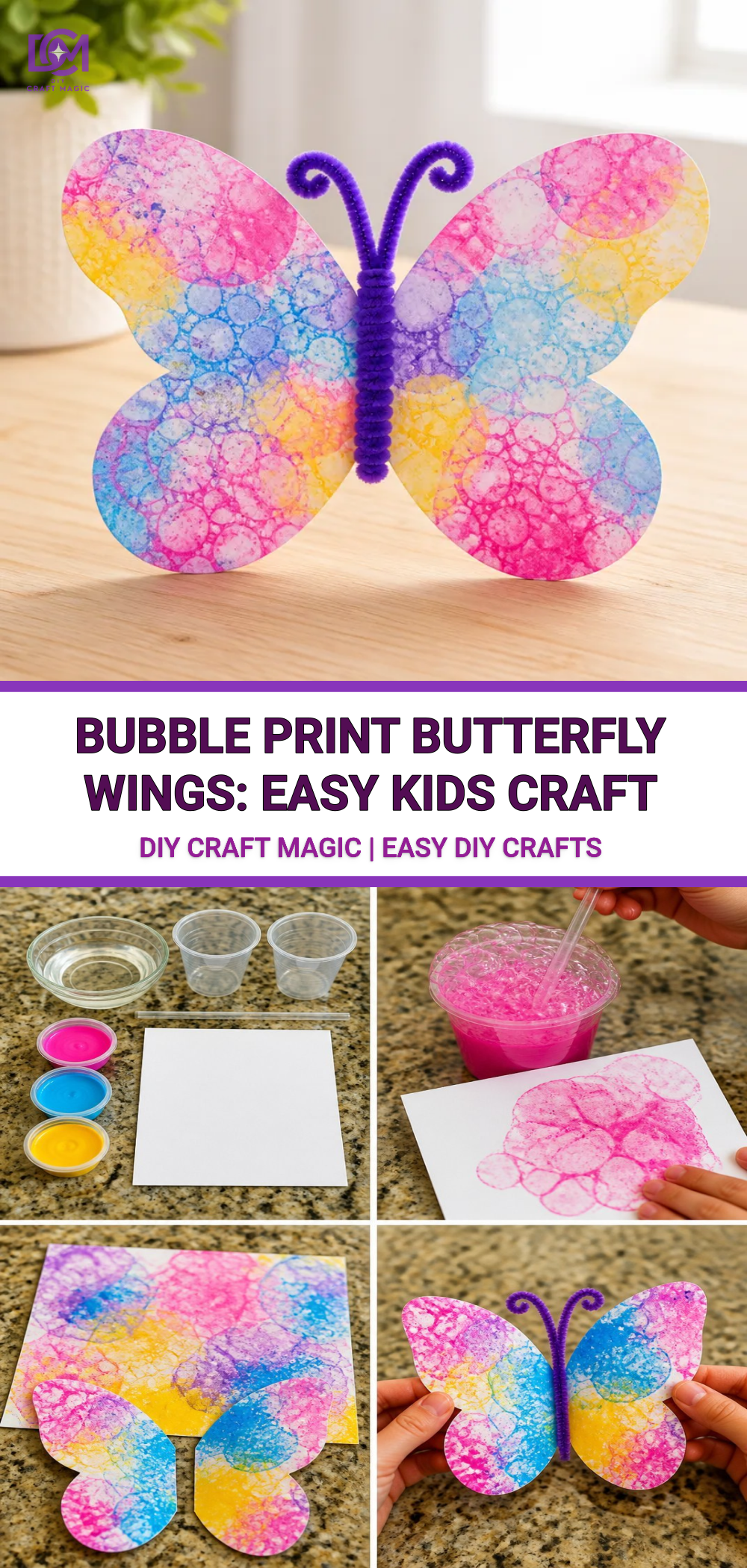 Bubble Print Butterfly Wings: Easy Kids Craft