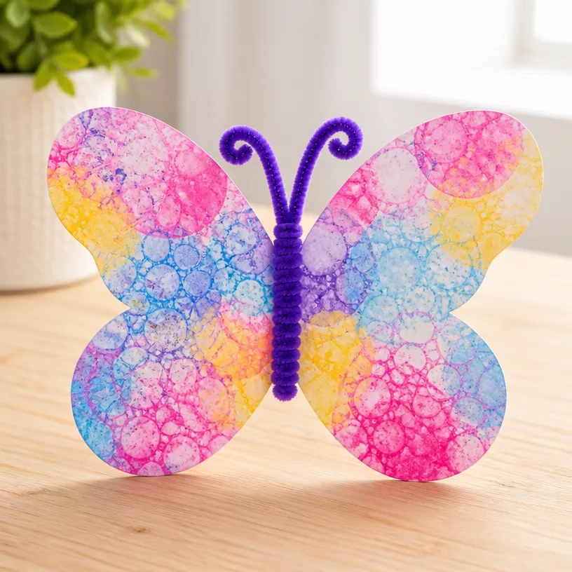 Bubble Print Butterfly Wings: Easy Kids Craft