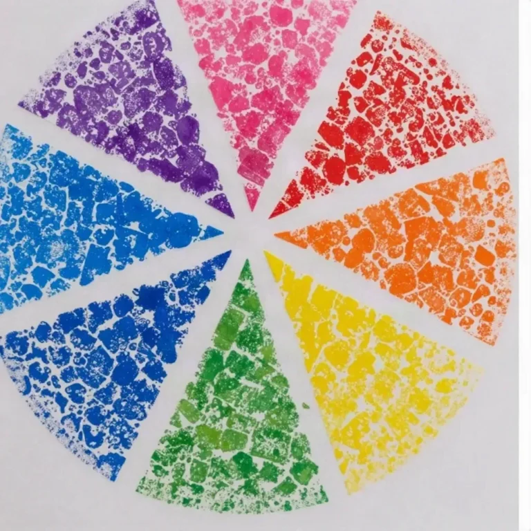 Colorful bubble-wrap pinwheel painting art project for kids