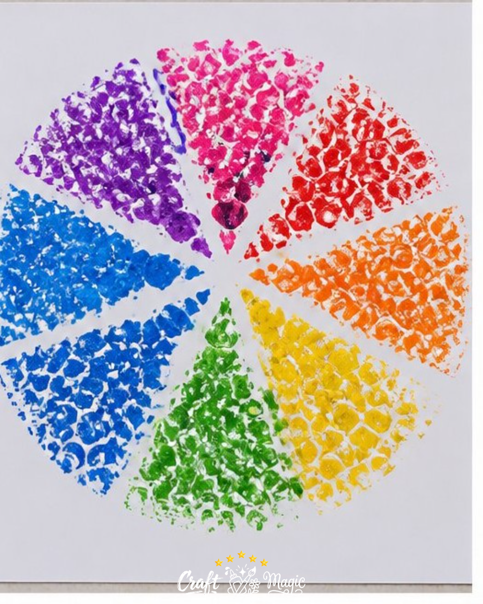 Bubble-Wrap Pinwheel Painting
