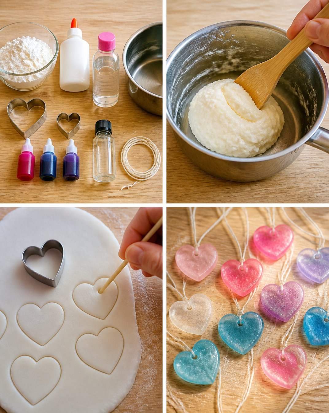 Clear Cornstarch Heart Charms