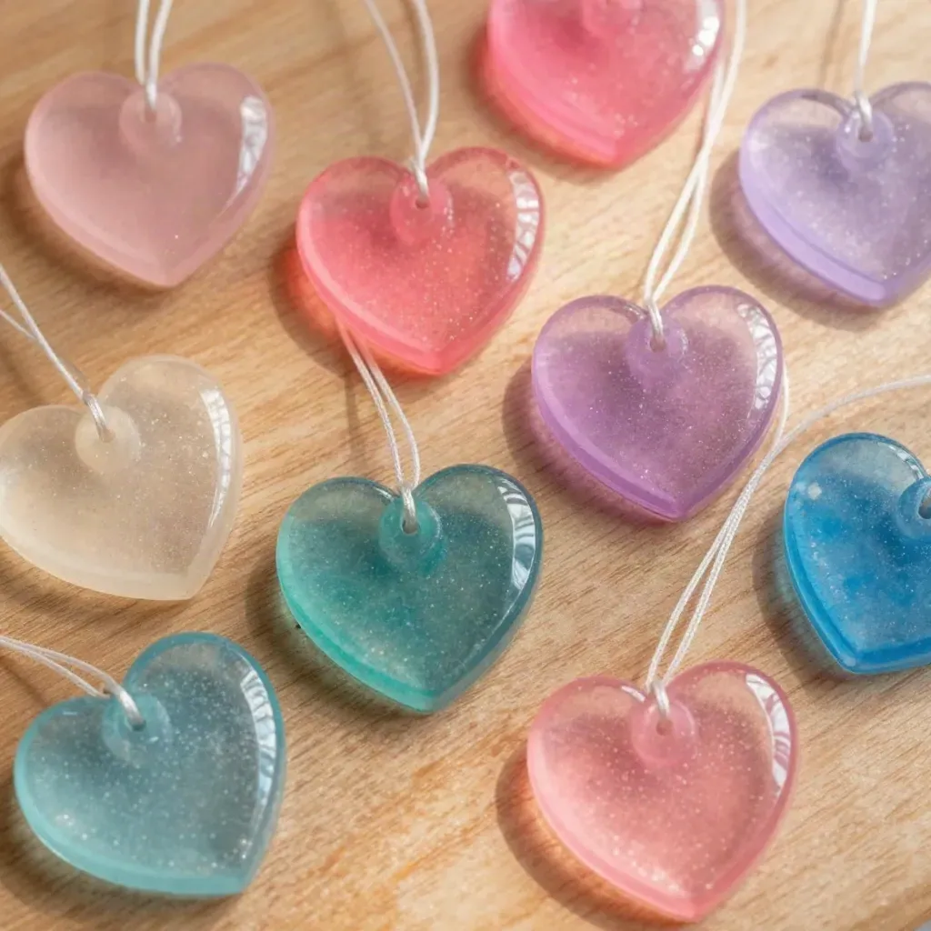 Clear Cornstarch Heart Charms