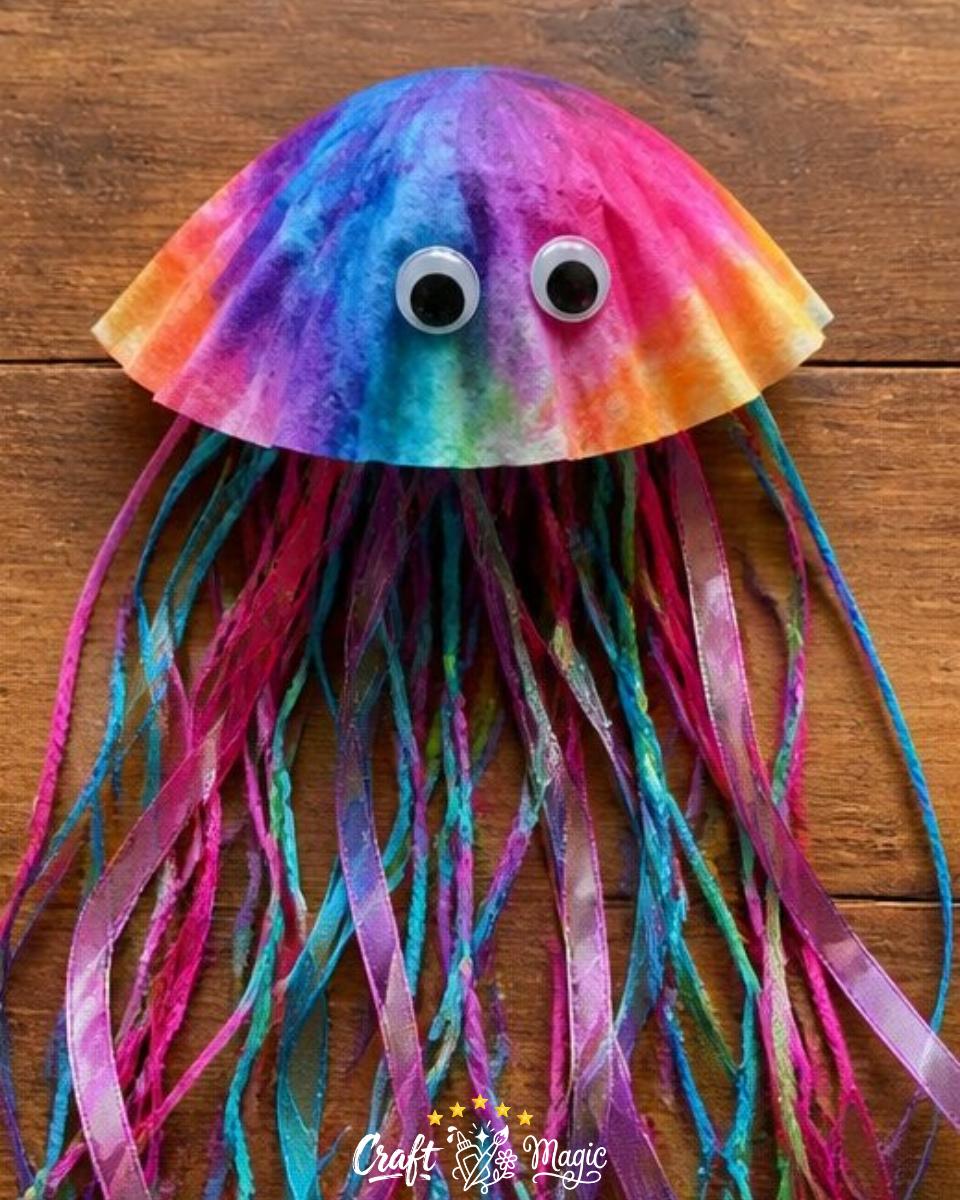 Coffee Filter Jellyfish DIY Craft for Kids