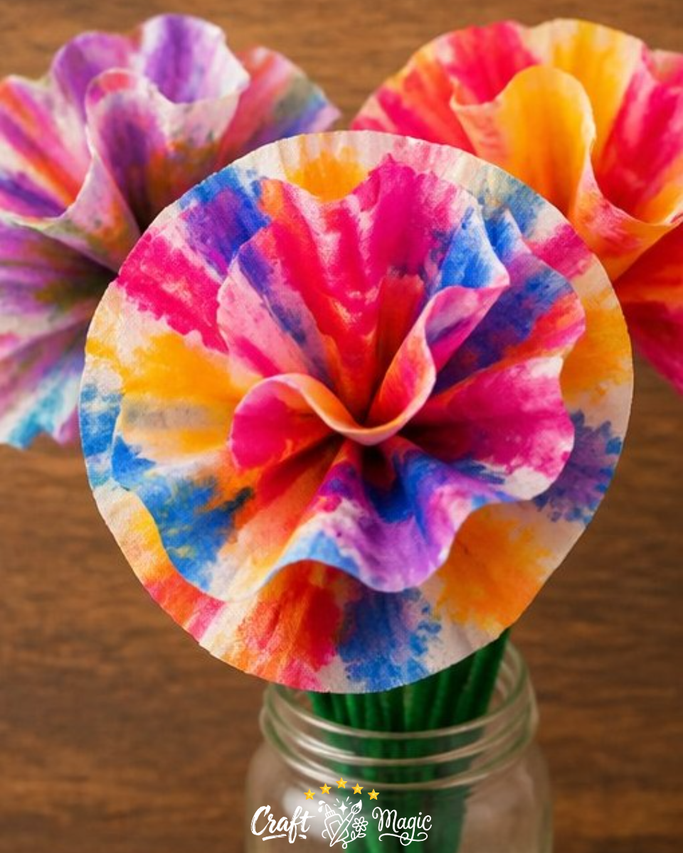 Coffee Filter Tie-Dye Flowers DIY Tutorial