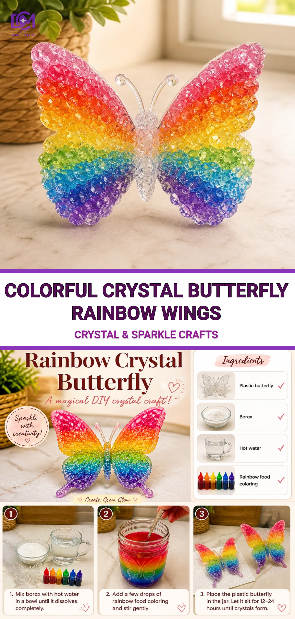 Colorful Crystal Butterfly Rainbow Wings