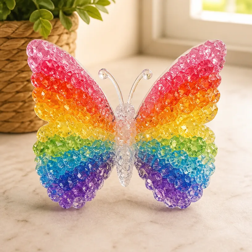 Colorful Crystal Butterfly: Rainbow Wings