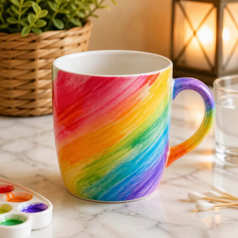 Colorful Rainbow Mug Craft: Quick DIY Magic Reveal