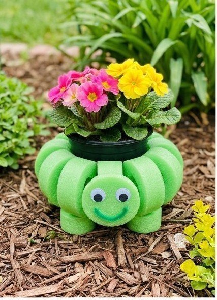 Create a Charming Pool Noodle Turtle Planter
