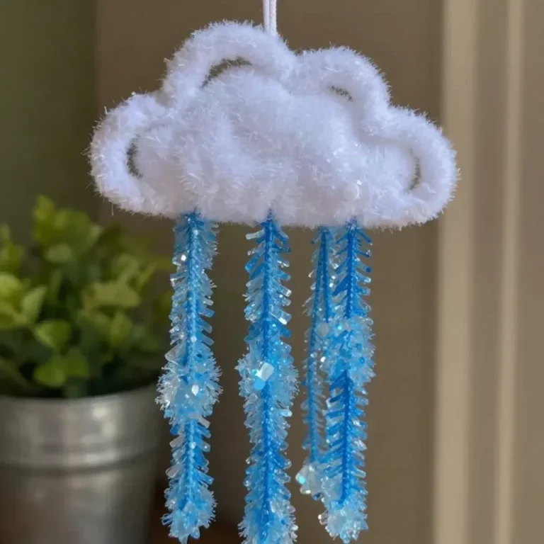 DIY crystal cloud raindrop window suncatcher project