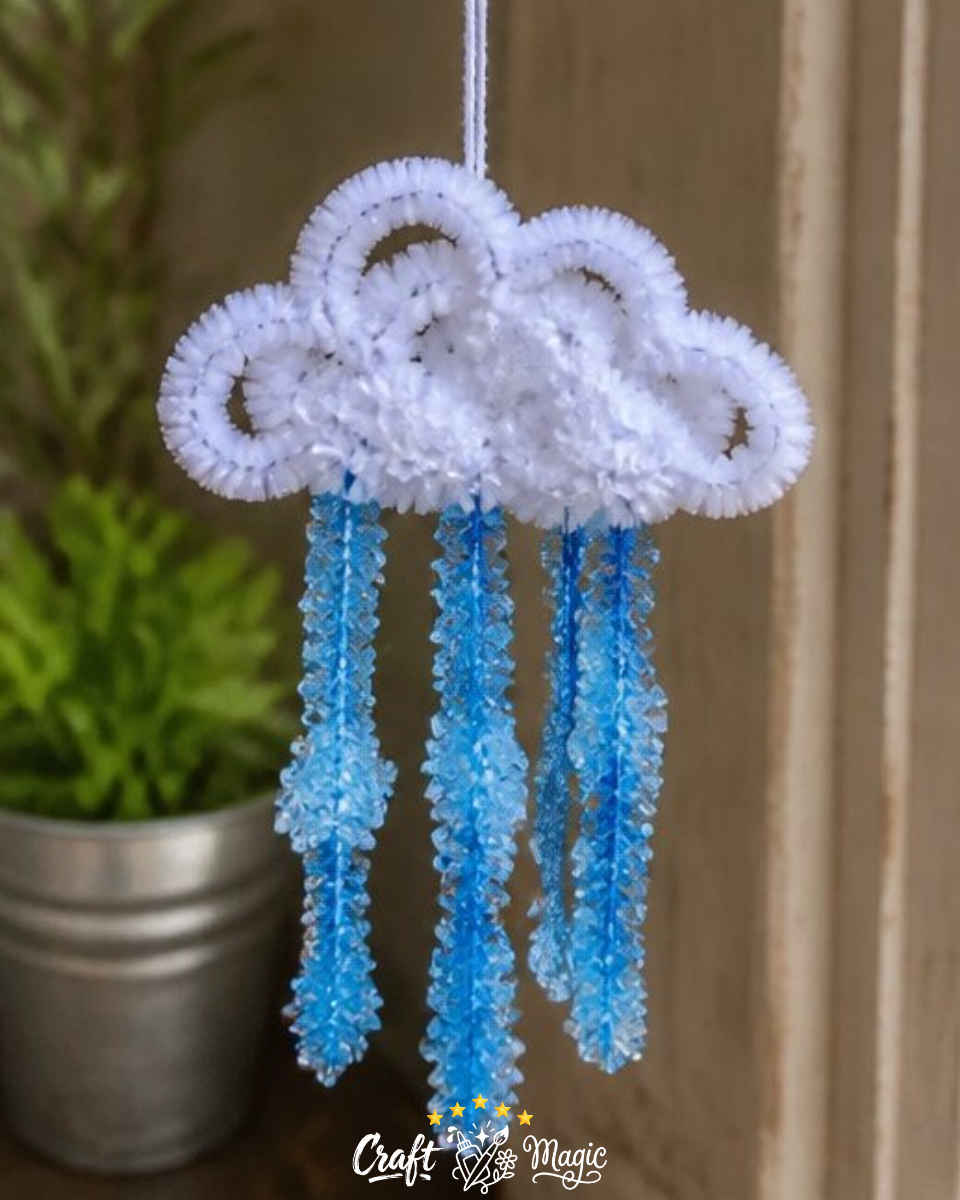 Crystal Cloud Raindrops DIY Window Suncatcher