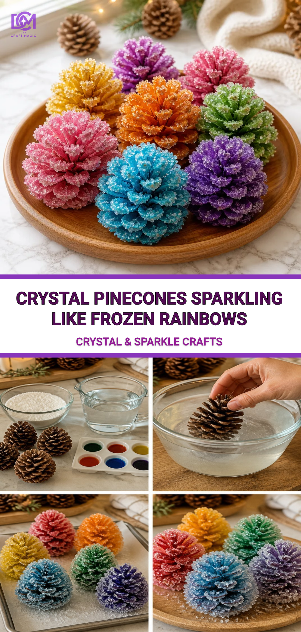 Crystal Pinecones Sparkling Like Frozen Rainbows