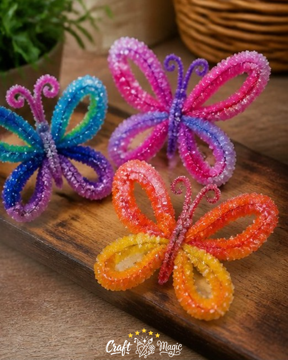 Crystal Pipe Cleaner Butterflies DIY Project
