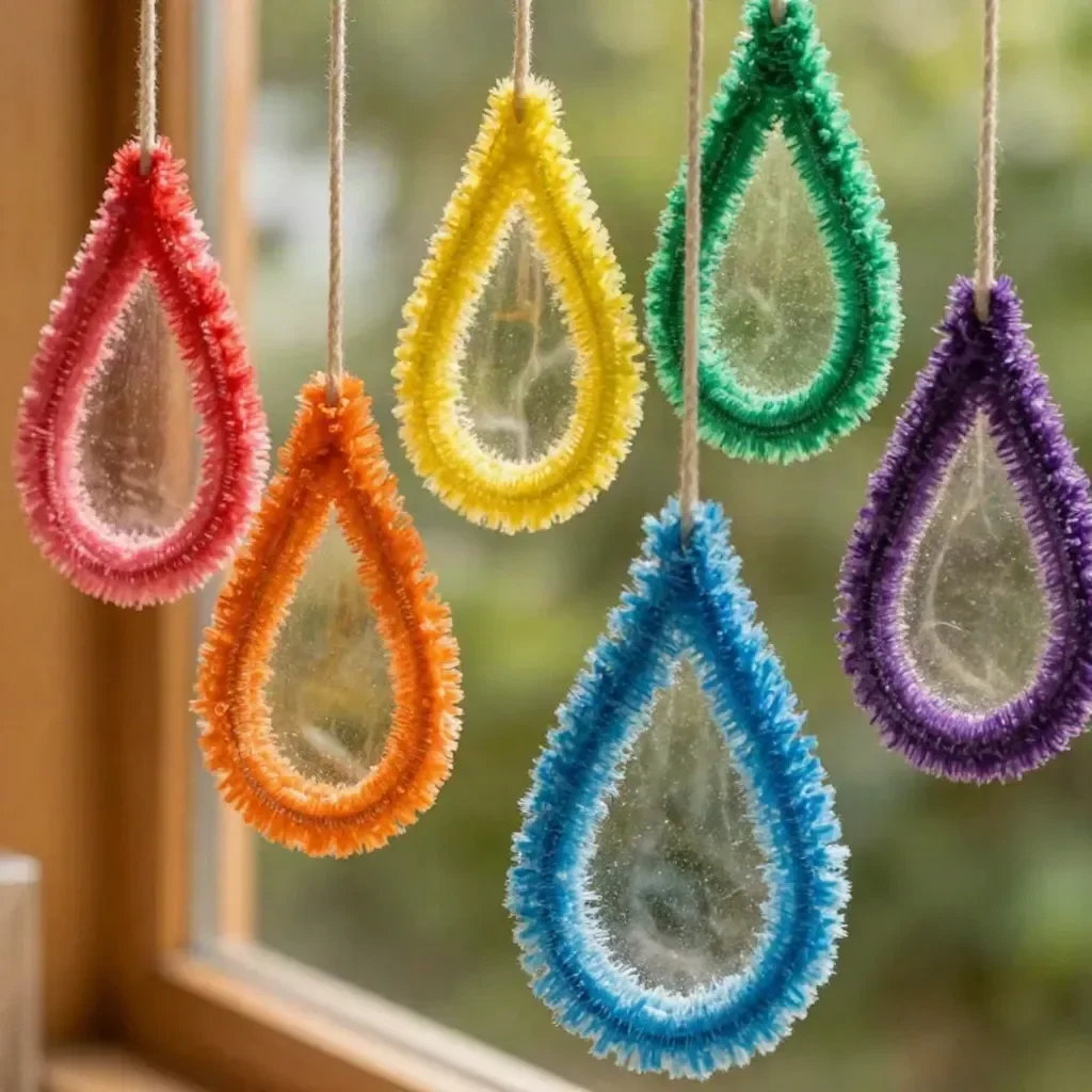DIY crystal rainbow suncatchers to brighten windows with colorful light reflections