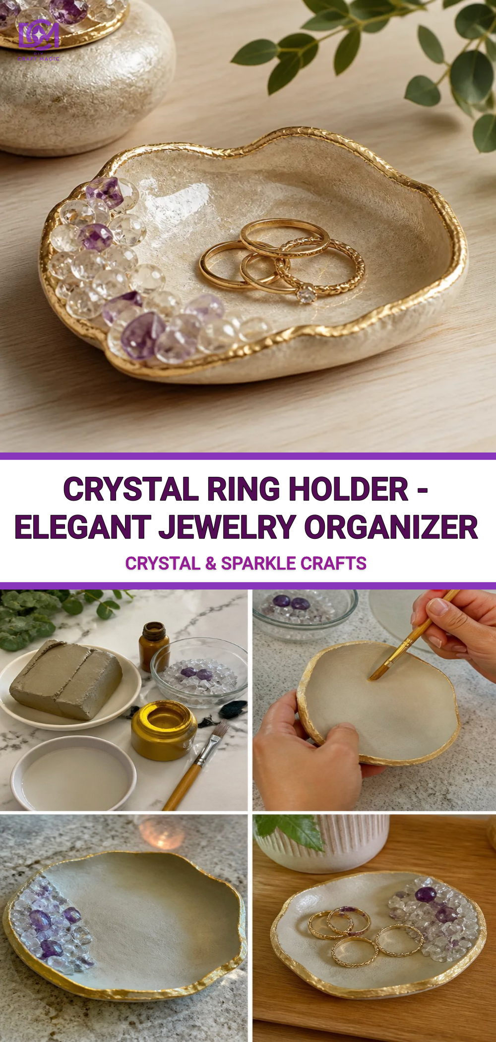 Crystal Ring Holder - Elegant Jewelry Organizer