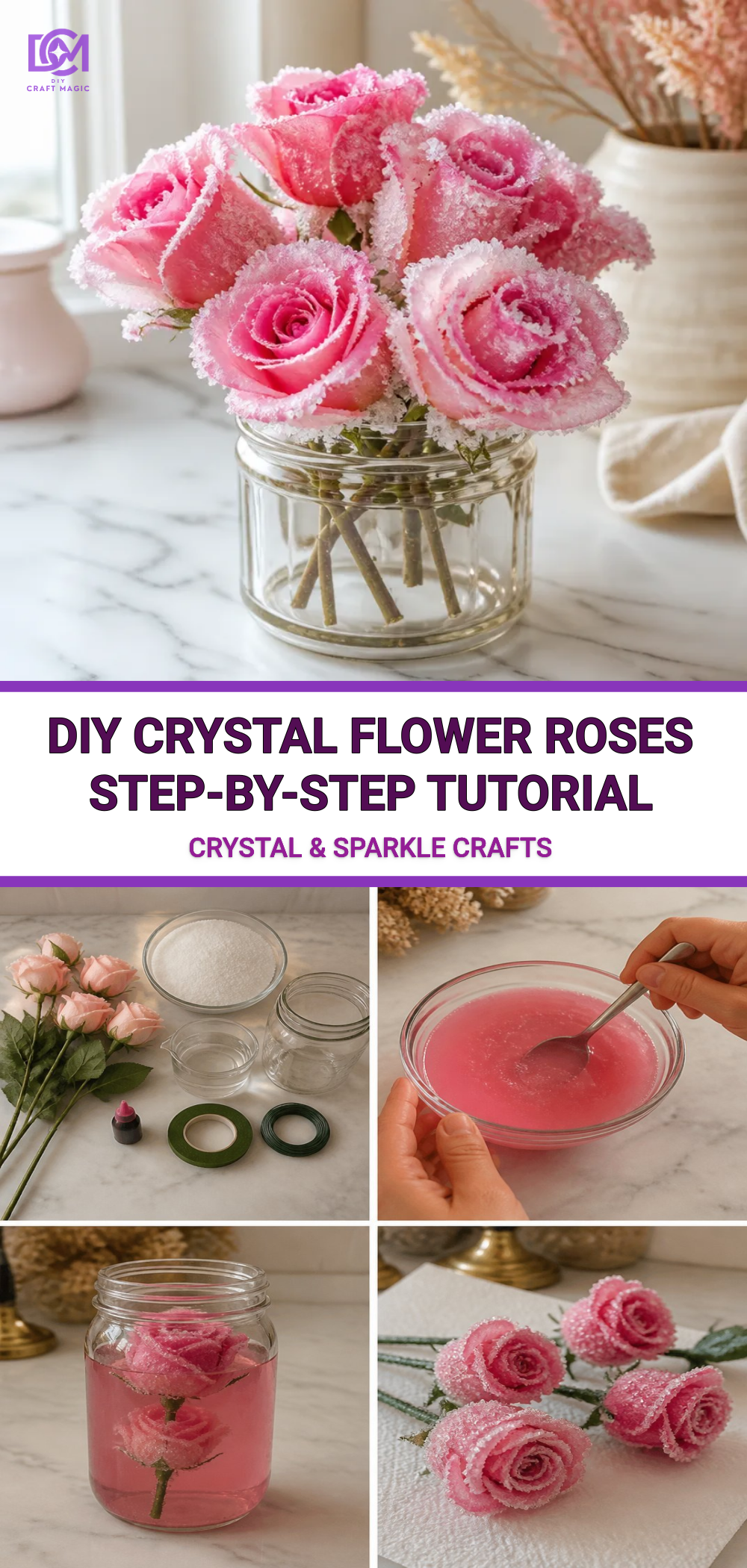 DIY Crystal Flower Roses Step-by-Step Tutorial