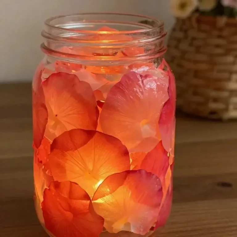 DIY rose petal lantern tutorial with materials and instructions