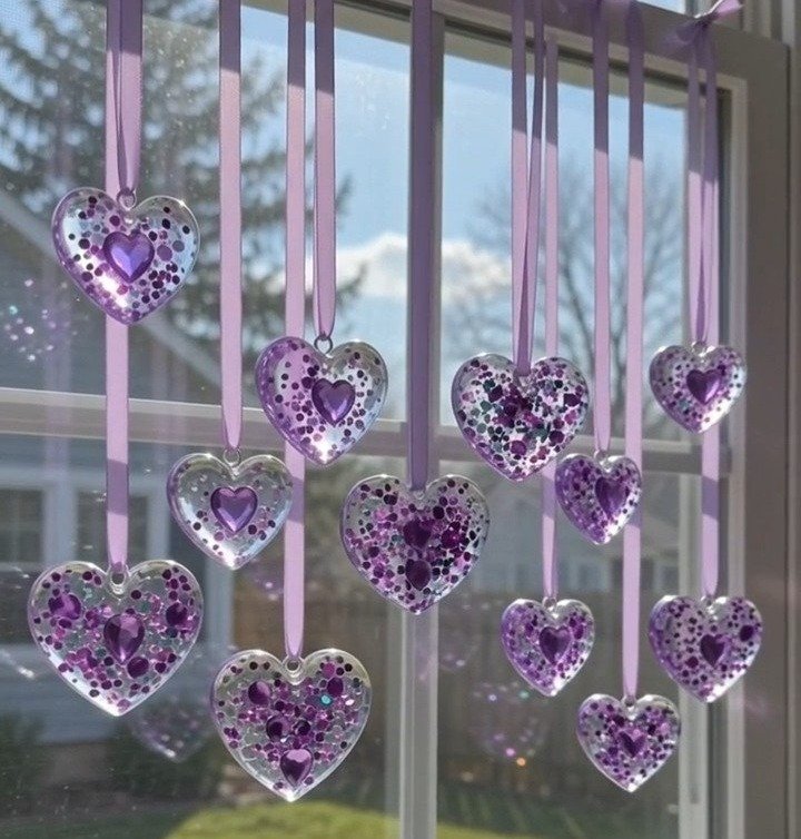 DIY Sparkly Heart Ornaments