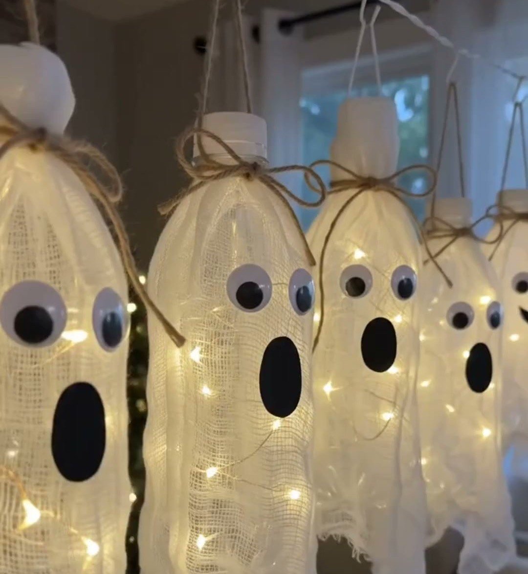 DIY Spooky Glass Bottle Lanterns