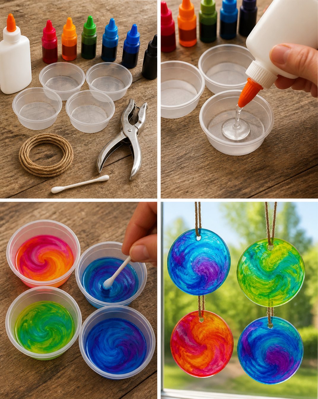 Swirl Glue Suncatchers