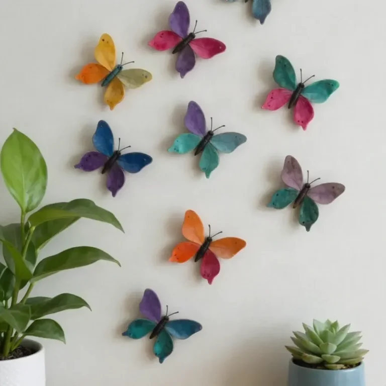DIY toilet paper roll butterflies for colorful wall decor