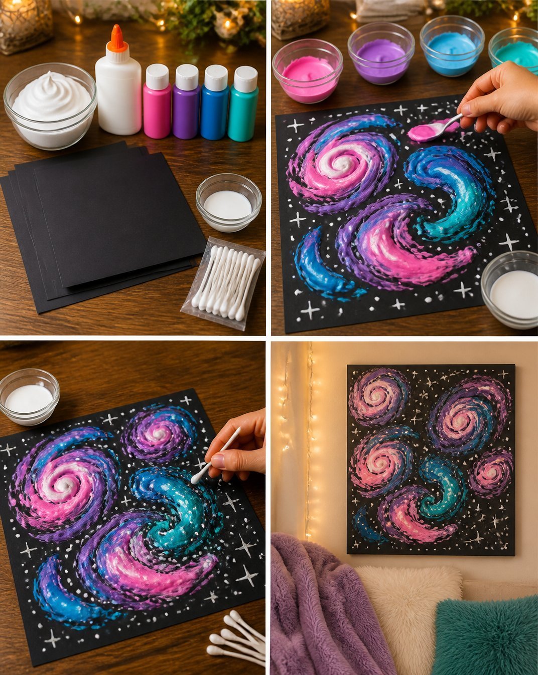 Easy Puffy Paint Galaxy Art for Kids and Beginners