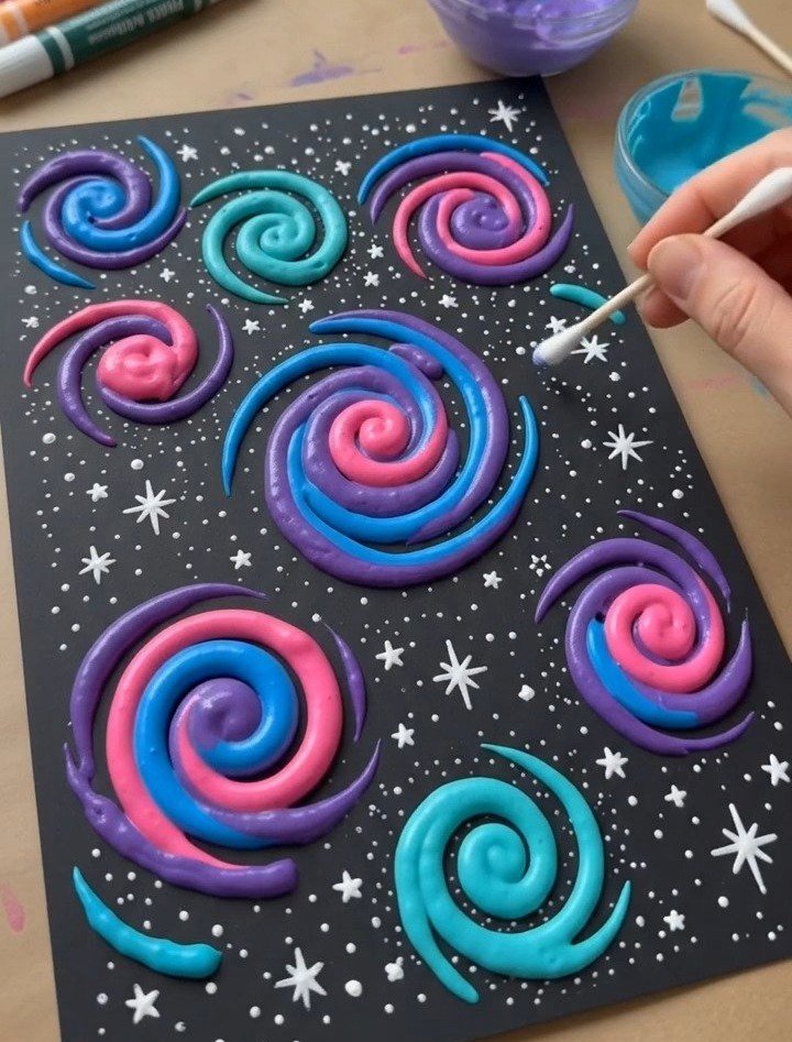 Puffy Paint Galaxy Art
