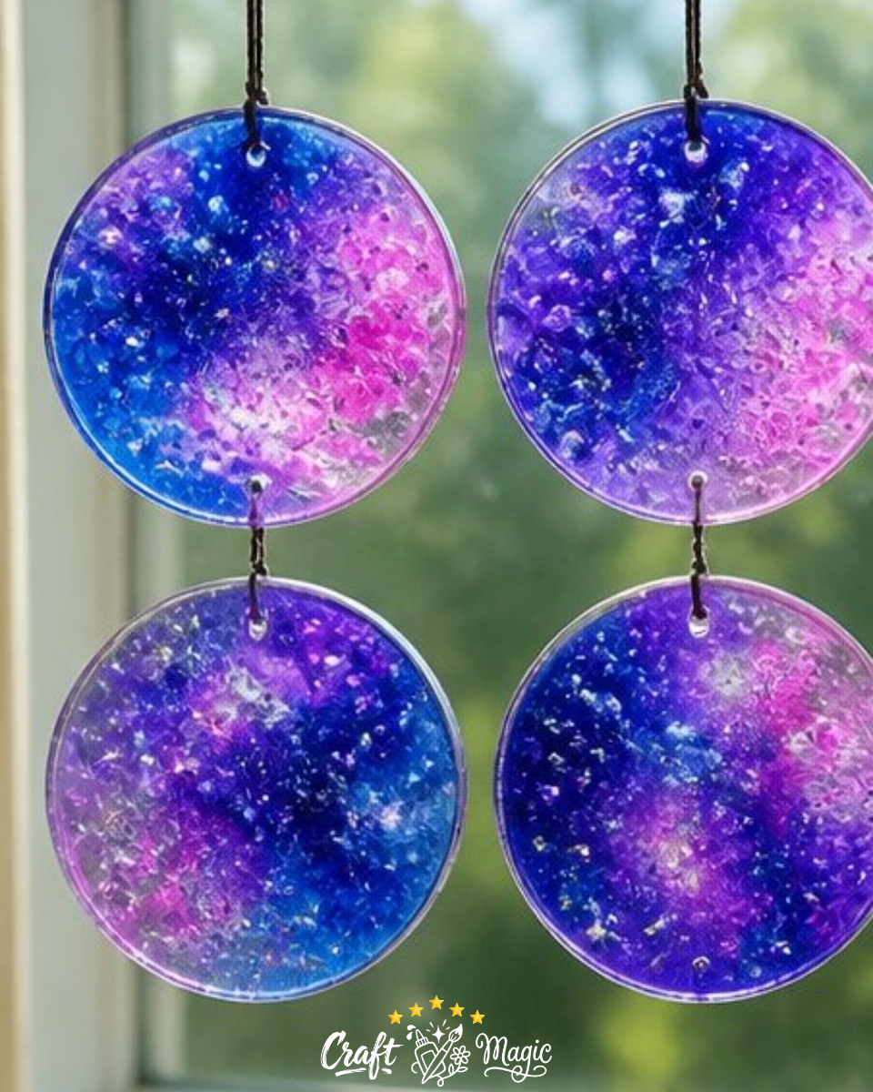 Galaxy Bubble Glue Suncatchers DIY Window Art