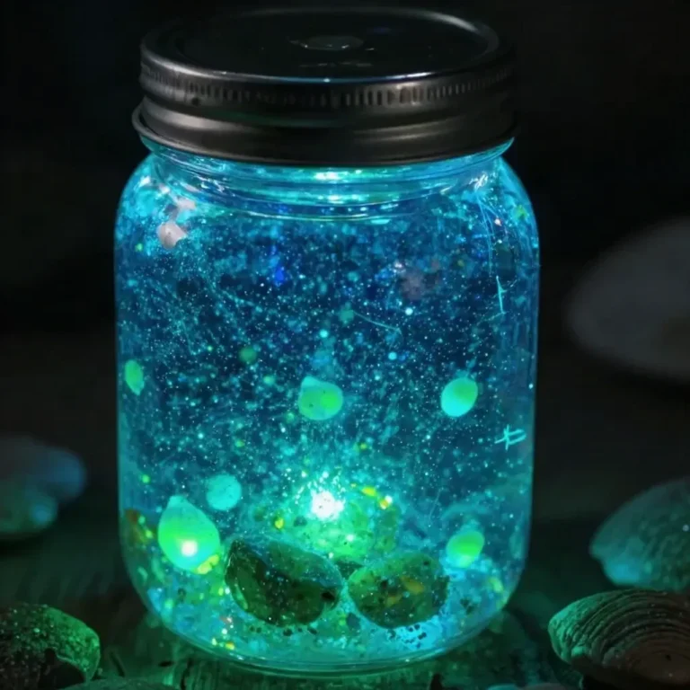 Glow-in-the-dark mermaid jar DIY craft for kids