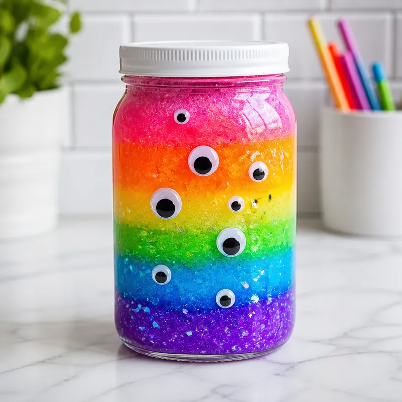 Colorful Glow-In-The-Dark Monster Slime with Rainbow Colors