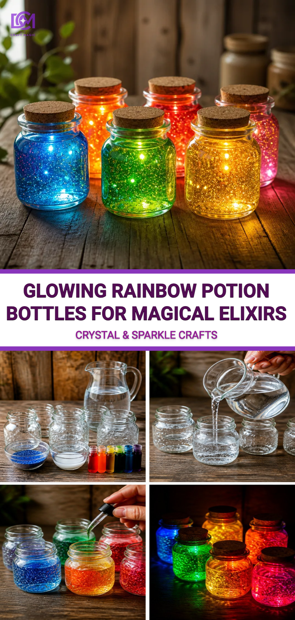 Glowing Rainbow Potion Bottles For Magical Elixirs