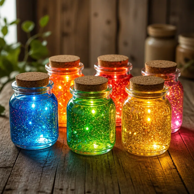 Glowing Rainbow Potion Bottles for Magical Elixirs