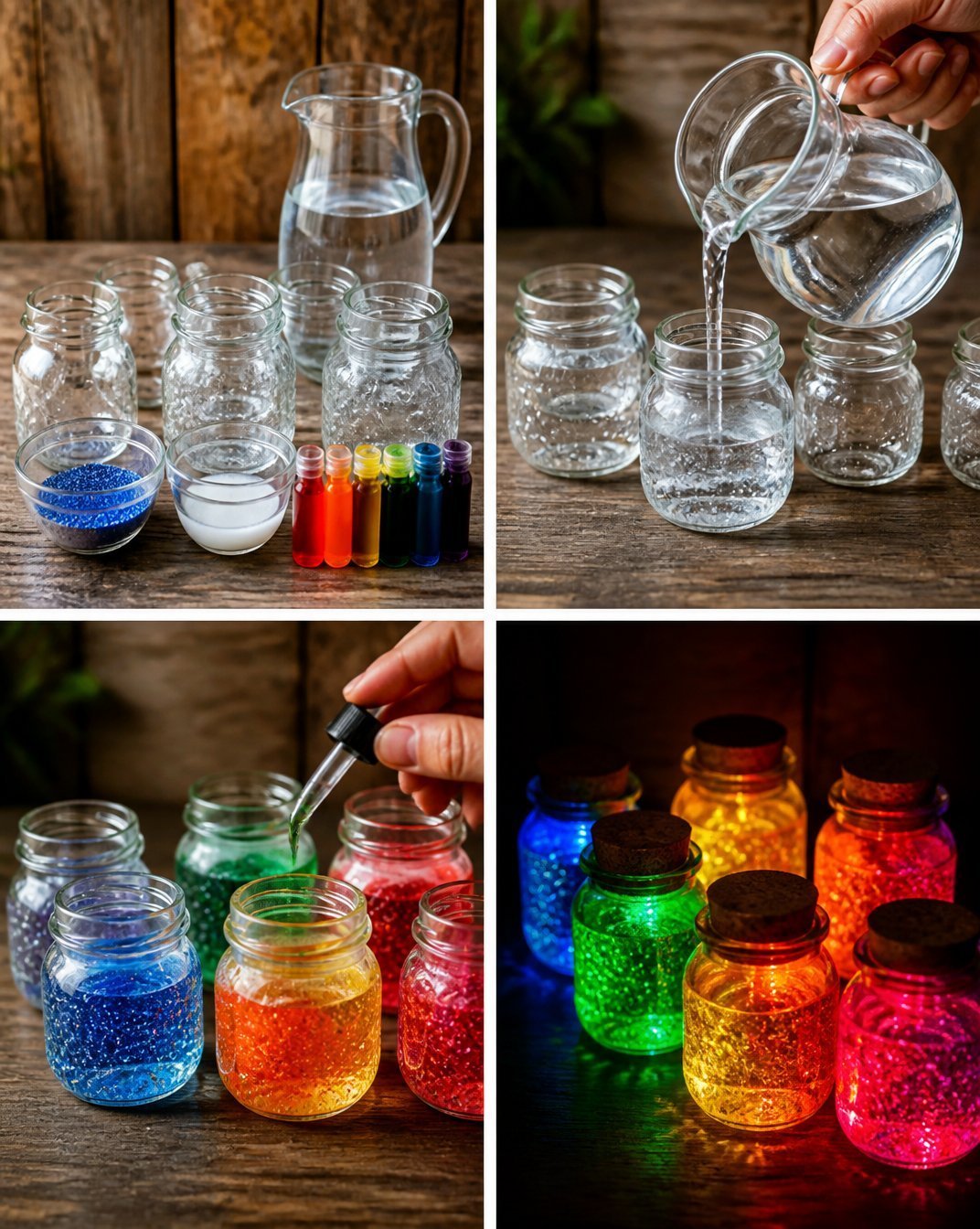 Glowing Rainbow Potion Bottles for Magical Elixirs