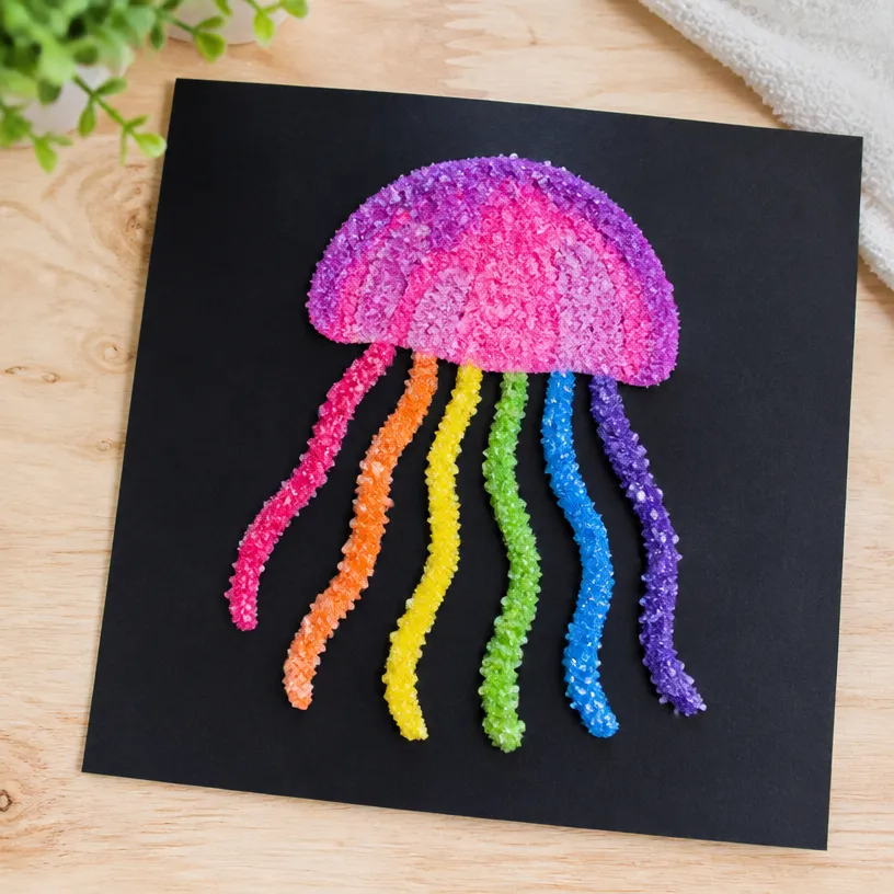 How to Create Jellyfish with Rainbow Salt Art