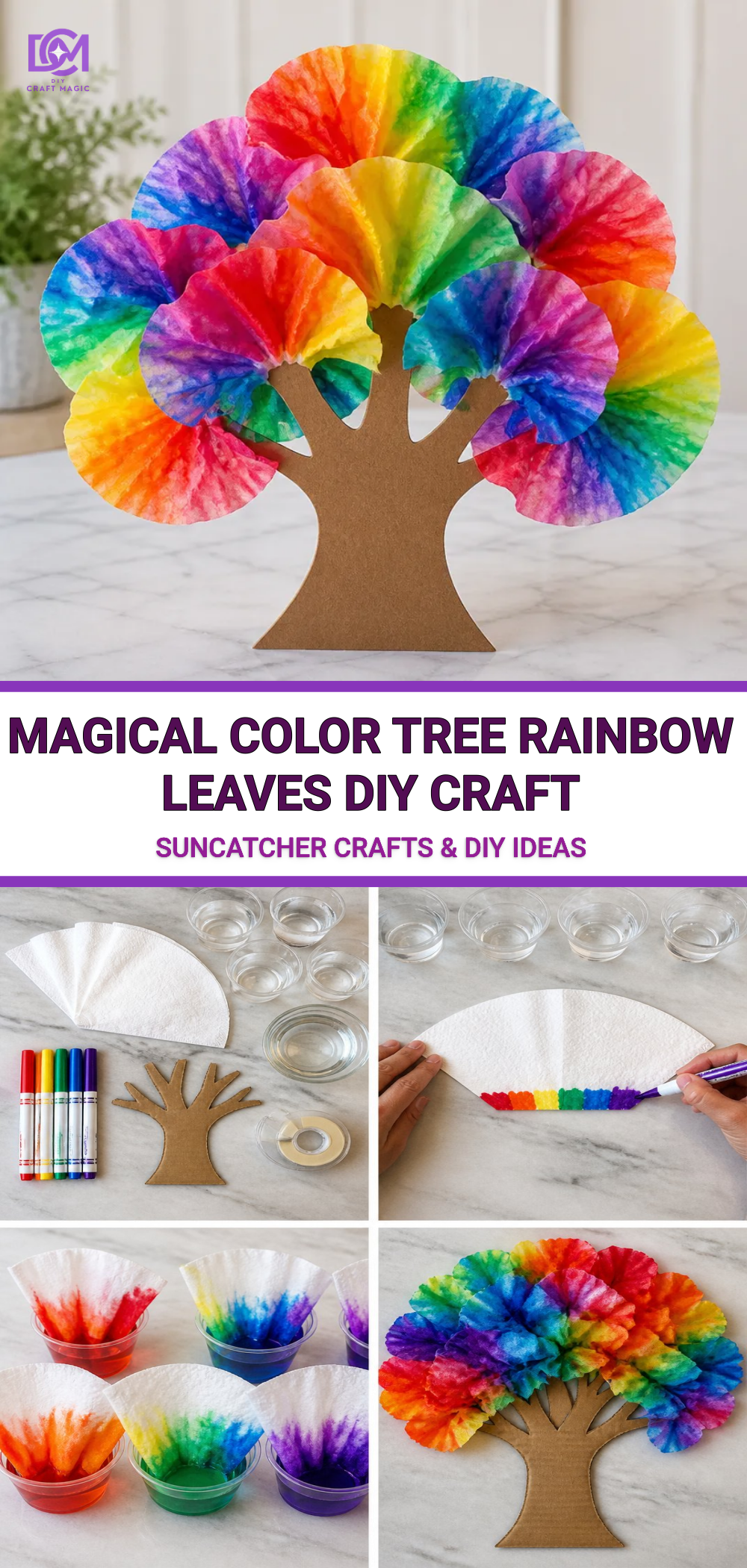 Magical Color Tree Rainbow Leaves DIY Craft