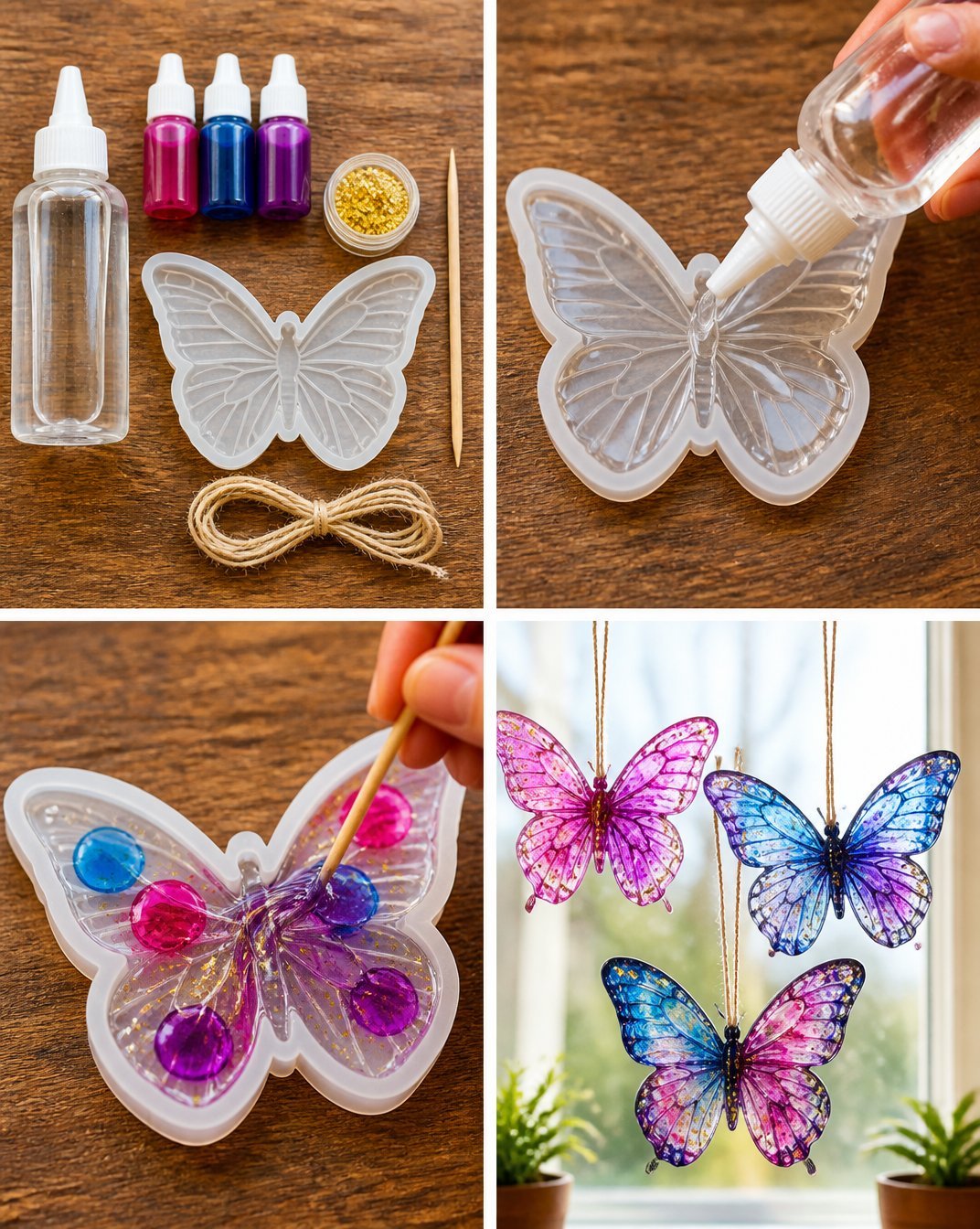 Marbled Glue Butterfly Suncatchers