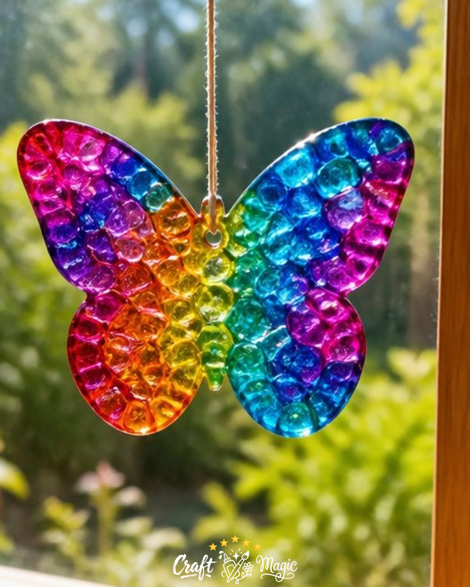 Melted Bead Butterfly Suncatcher DIY Tutorial