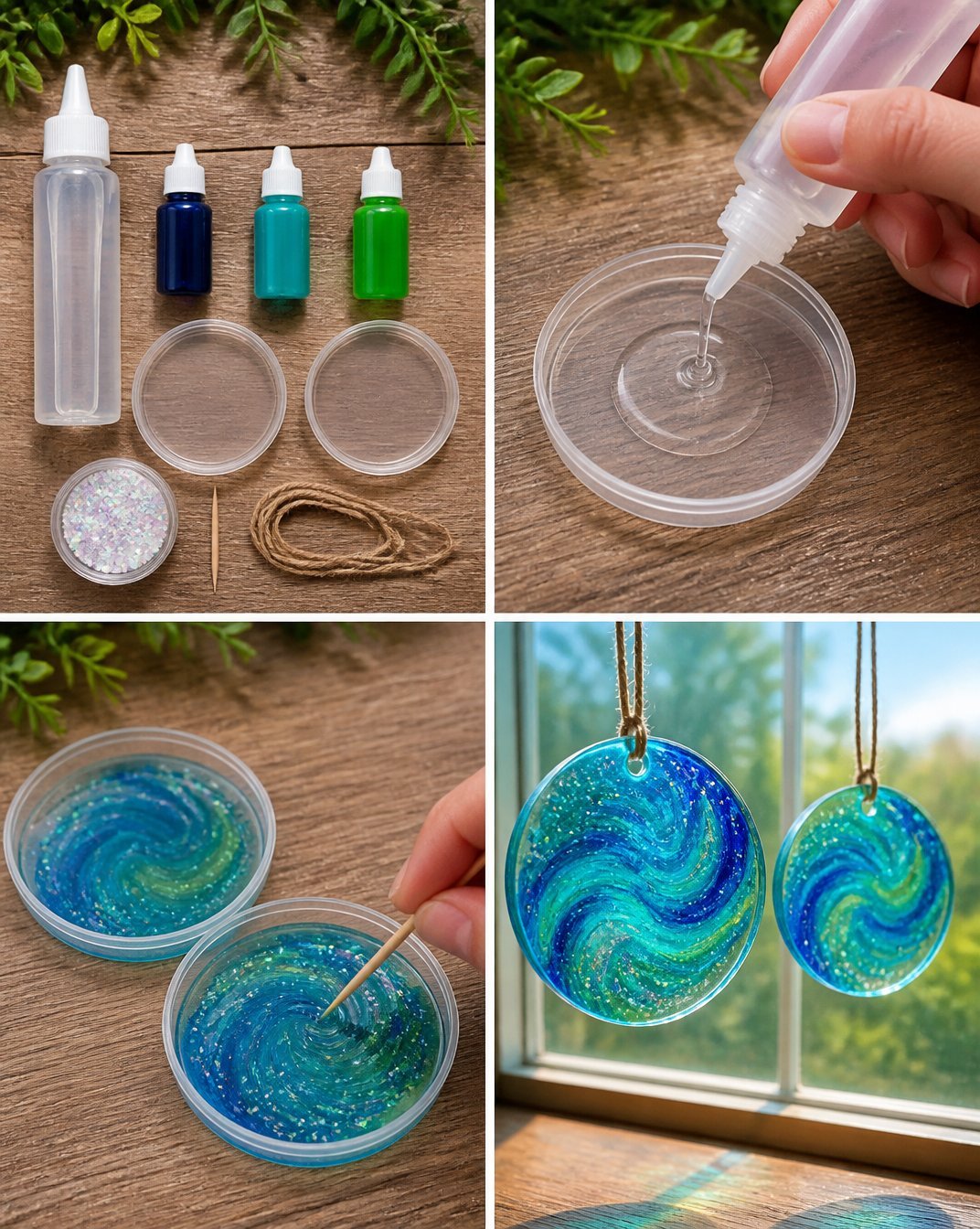 Ocean Swirl Glue Suncatchers