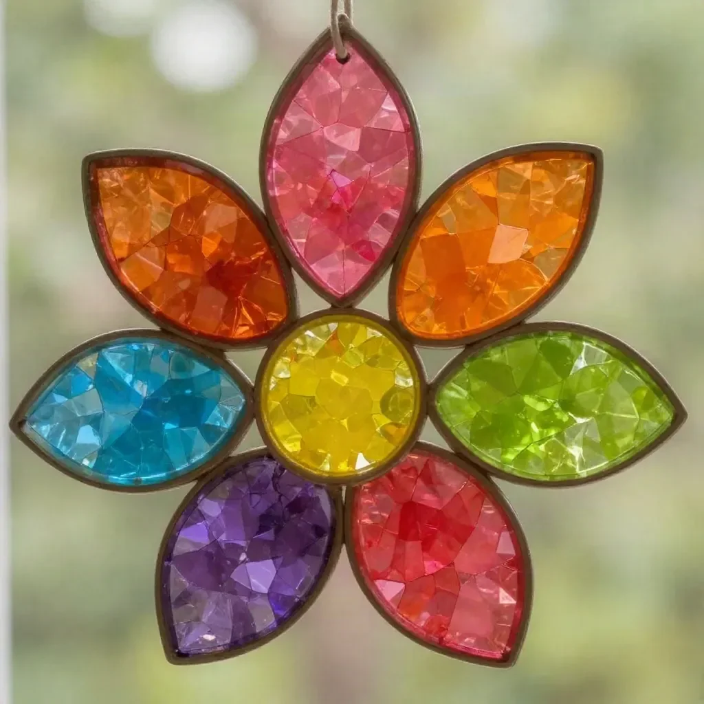 DIY paper roll flower suncatchers for vibrant window decoration