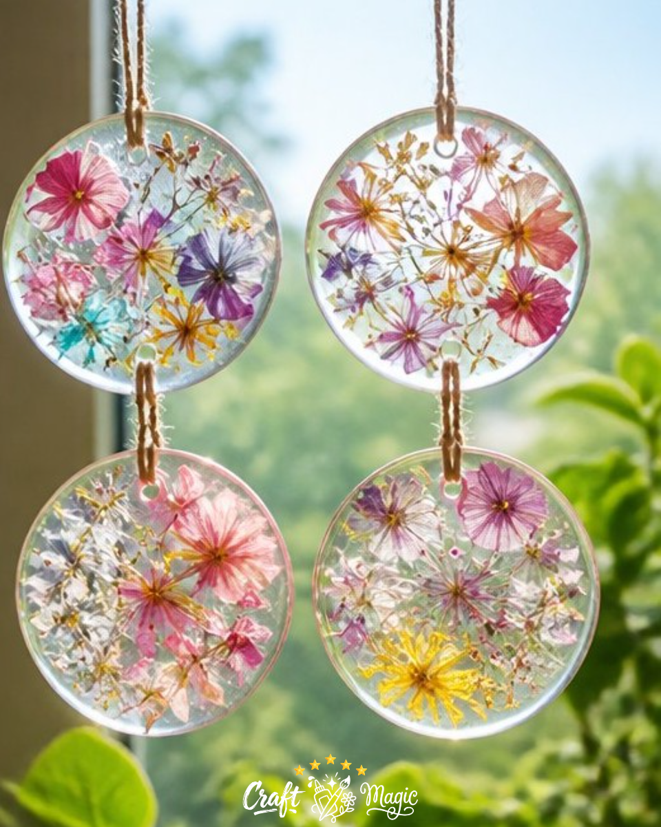 Pastel Flower Glue Suncatchers for Windows