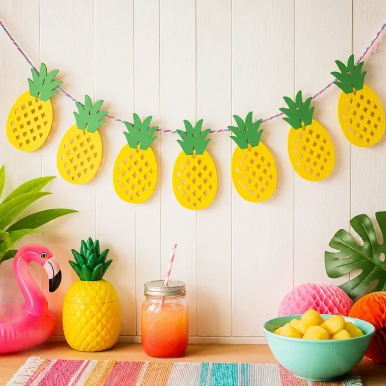 DIY Pineapple Rainbow Garland for summer celebrations and parties