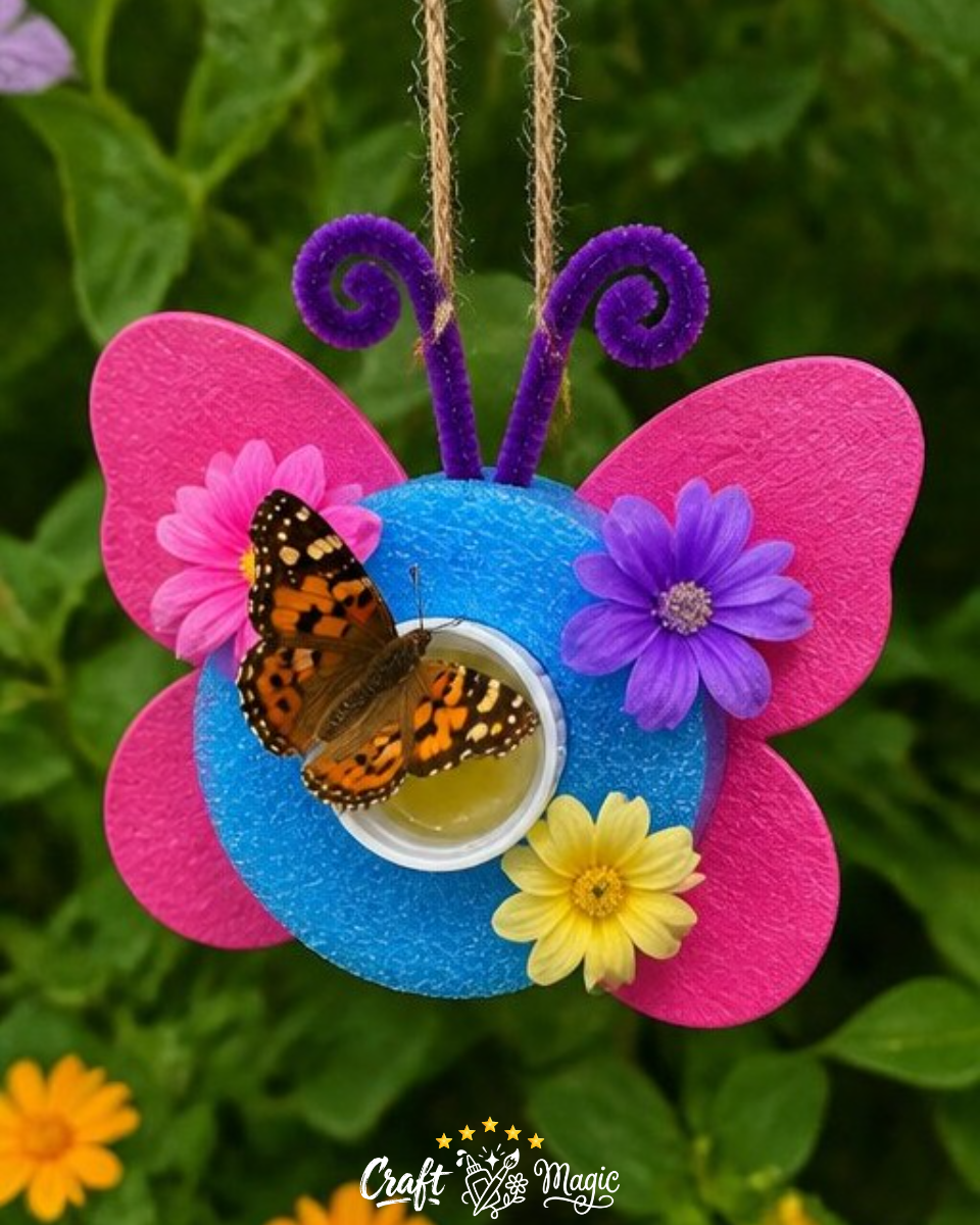 Pool Noodle Butterfly Nectar Station DIY