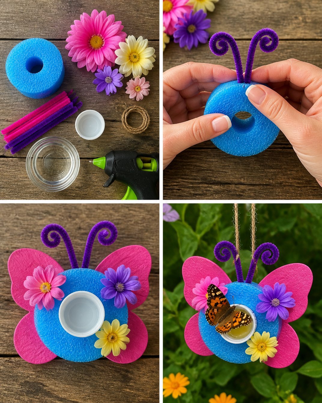 Pool Noodle Butterfly Nectar Station