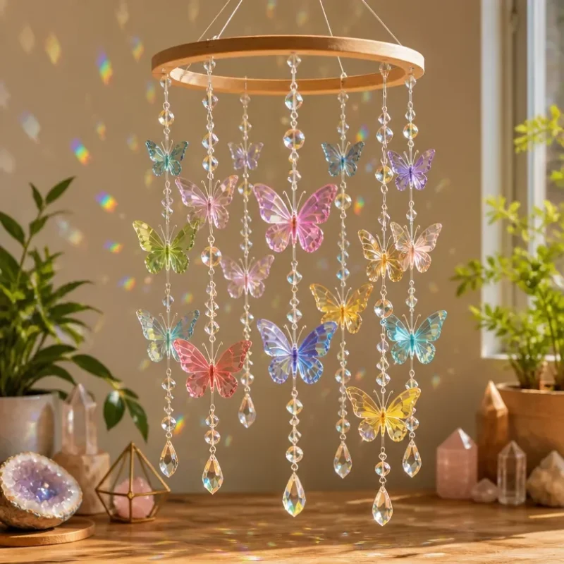 Prism Butterfly Crystal Baby Mobile for stylish nursery decor