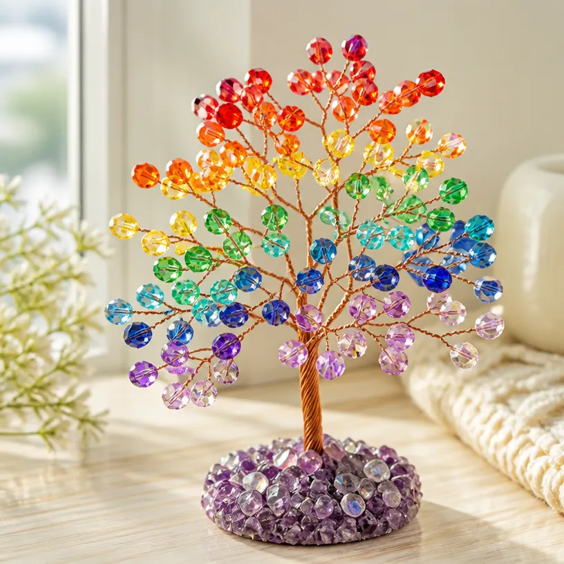Prismatic Crystal Tree: A Rainbow-Inspired Decor Accent