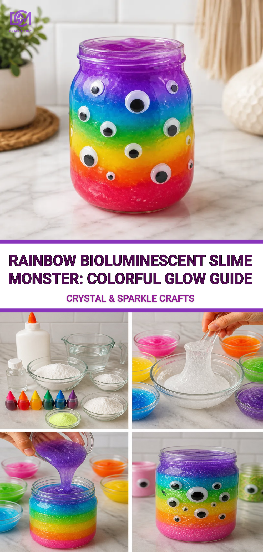 Rainbow Bioluminescent Slime Monster: Colorful Glow Guide