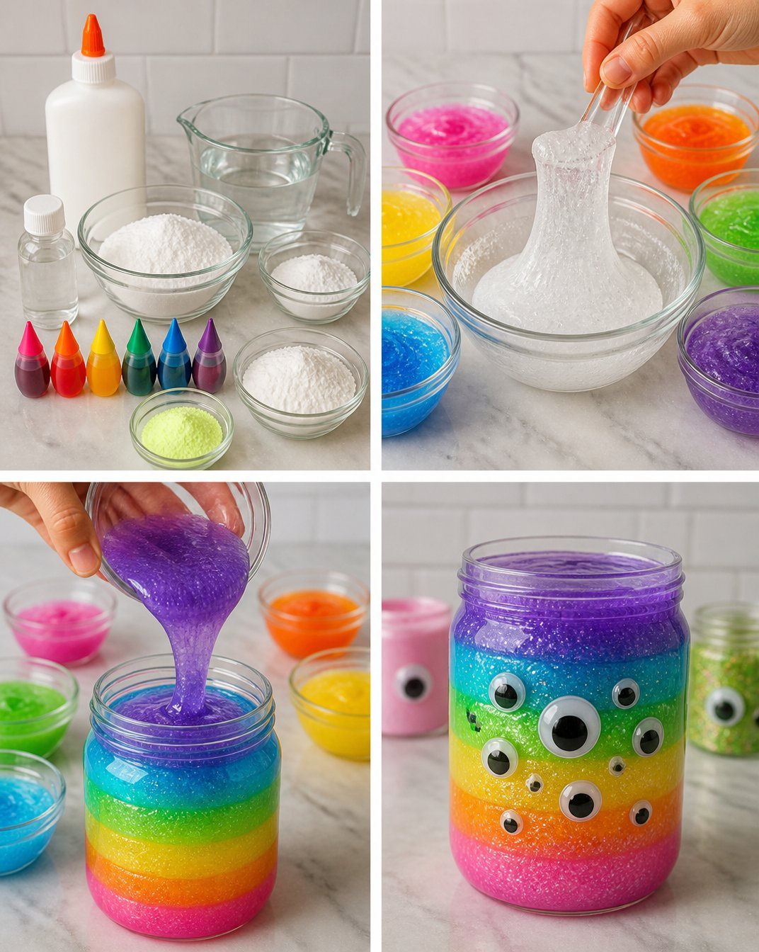 Rainbow Bioluminescent Slime Monster: Colorful Glow Guide