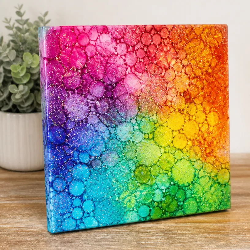Rainbow Bubble Crystal Canvas Wall Art